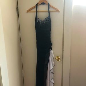 Halter long evening party dress